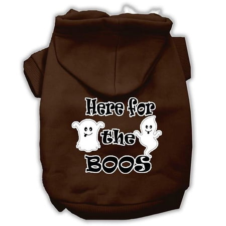 Here for the Boos Screenprint Dog Hoodie, Brown - Medium