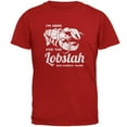 thumbnail image 1 of Here for the Lobstah Lobster Distress - Bar Harbor Maine Mens Soft T Shirt Red 2XL, 1 of 1