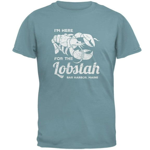 Here for the Lobstah Lobster Distress - Bar Harbor Maine Mens T Shirt Seafoam SM