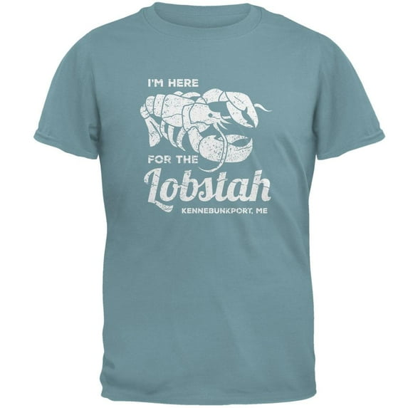 Here for the Lobstah Lobster Distress - Kennebunkport ME Mens T Shirt Seafoam SM