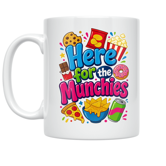 Here for the Munchies - Snack Culture Enthusiast - 11 oz Ceramic Coffee Mug