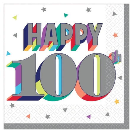 Over the Hill 'Here's to 100' Small Napkins (16ct)