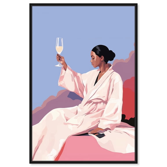Here's to you Canvas Drinks and Spirits Wall Art by Art Remedy, Black Frame, 16" x 24"