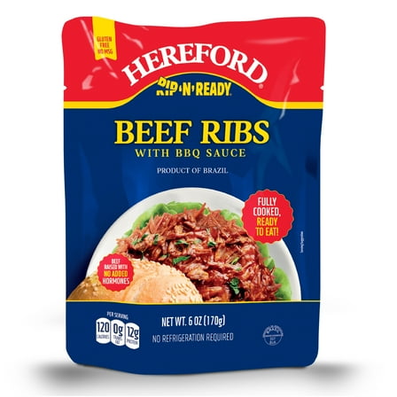 Hereford Beef Ribs with BBQ Sauce  6 oz Pouch