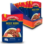 Hereford Beef Ribs with Barbecue Sauce, Shelf Stable Pouch, 6oz (Case of 12)