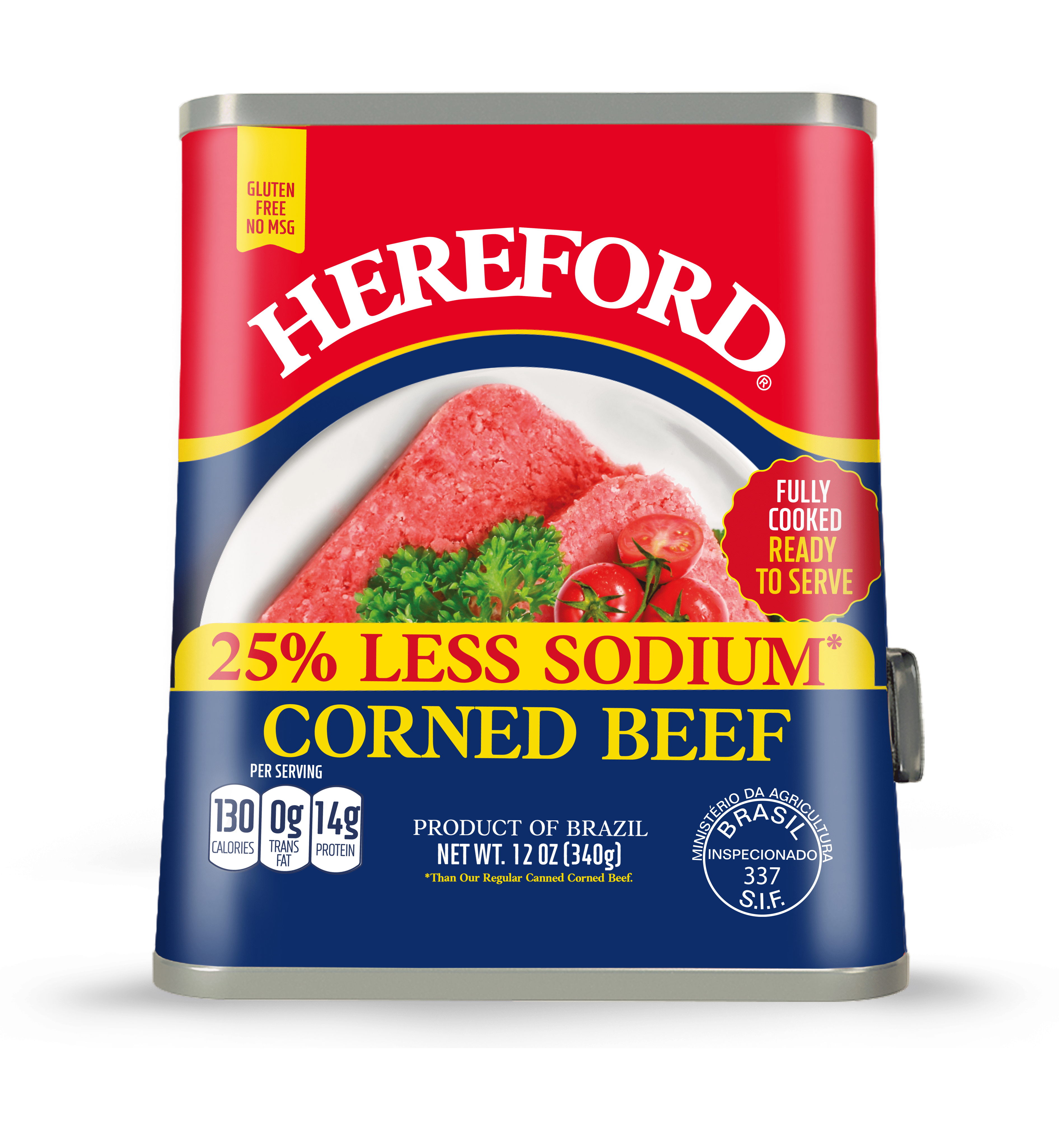Hereford Corned Beef, 25 Less Sodium, 12 oz Can
