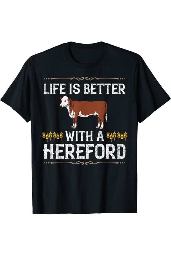 Hereford Cow Cattle Bull Beef Farm T-Shirt, Unisex T-Shirt