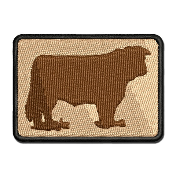 Hereford Cow Solid Applique Multi-Color Embroidered Iron-On Patch - 2.0 Inch Mini
