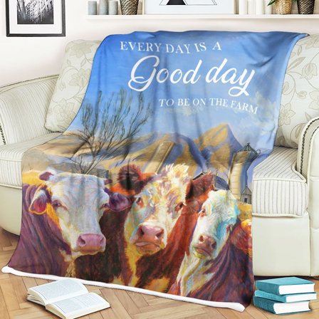 Hereford - Everyday Is A Good Day Blanket, Farmer, 30x40in Fleece Blanket