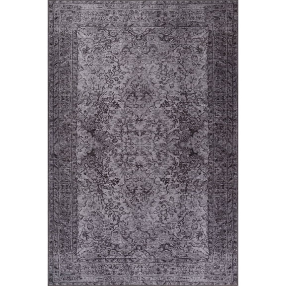 Hereford Purple Oriental Polyester Digital Print Decorative Area Rug