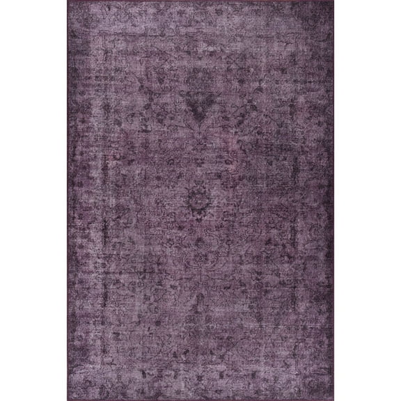 Hereford Purple Oriental Polyester Digital Print Decorative Area Rug