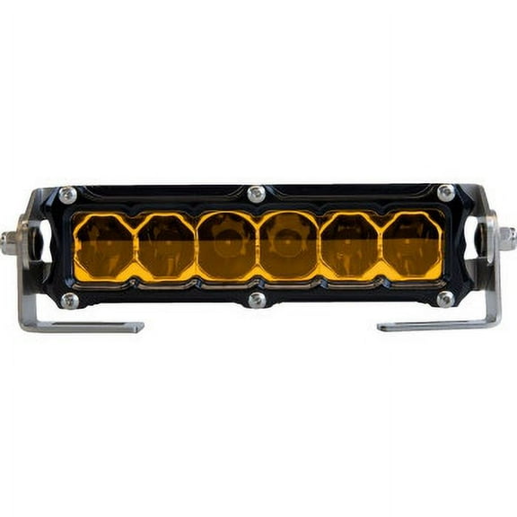 Heretic 50606 6-Series Light Bar - 6in.(7in. x 2in. x 1.5in.) - Black Combination Spot/Flood Light with Amber Lens