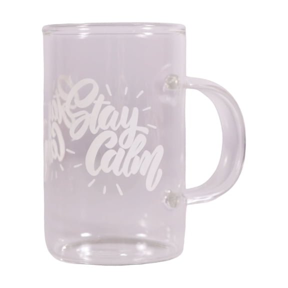 Herevin 200 ml Decorated Borosilicate Glass Mug Set-Motivation Printed