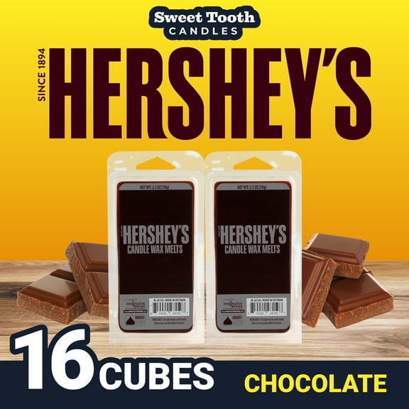 Herhsey's Chocolate Wax Melts Cubes - 16 Pack of Wax Warmer Cubes - Candy Scented Wax Melts 2.5oz - Long Lasting Flameless Wax Cubes - Strong Scent Wax Melts
