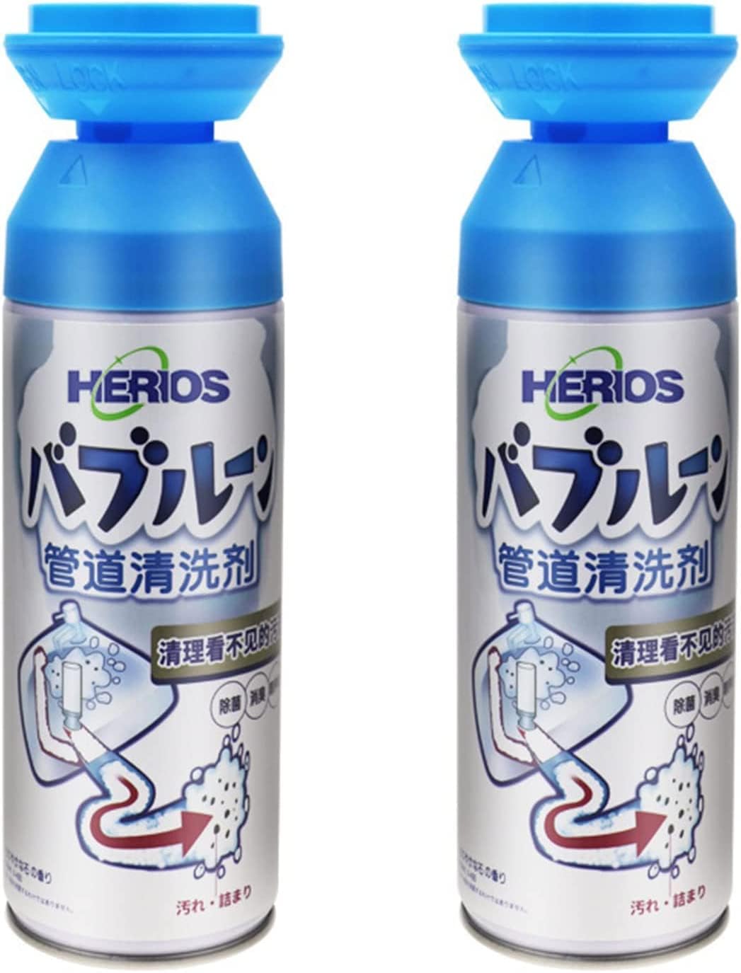 Herios Drain Foam Cleaner, Pipe Dredge Deodorant Foam Cleaner, Liquid