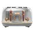 Heritage 1500Watt 4Slice Steel and Copper Wide Slot Retro Toaster