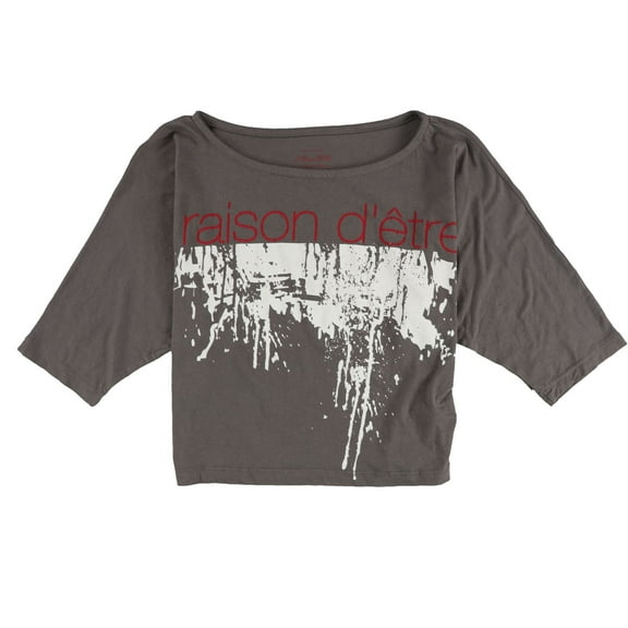 Heritage 1981 Womens Raison D'etre Crop Top Blouse, Grey, Small