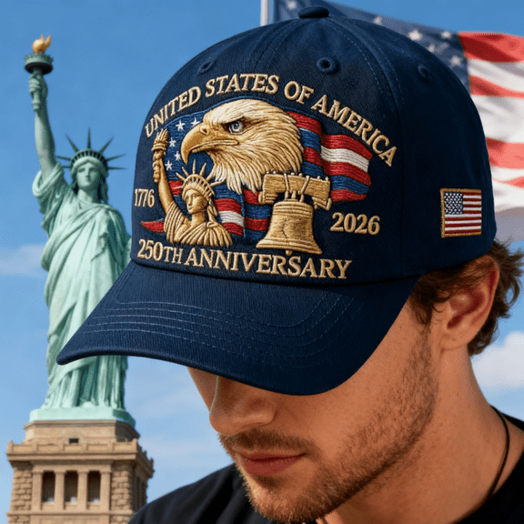Heritage 250th Anniversary Embroidered Cap, Patriotic Eagle Adjustable Baseball Hat, United States Commemorative Tribute for Men Women