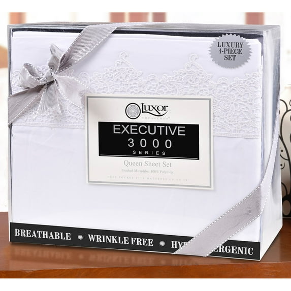 Heritage 3000 Series Regal Lace Embroidery Sheet Set by Superior