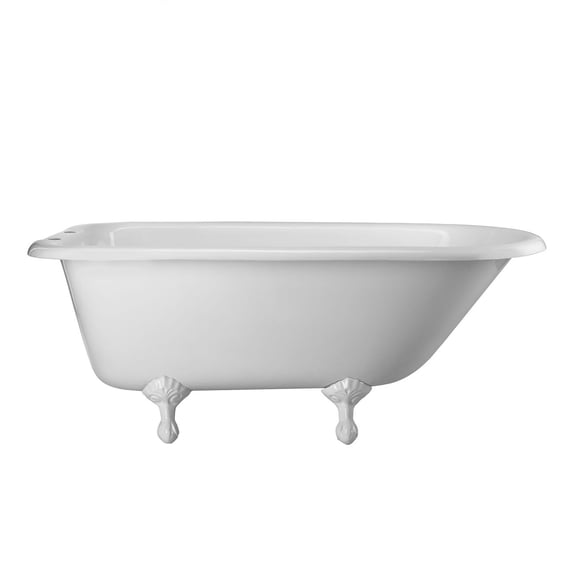 Heritage 67 Inch Cast Iron Classic Clawfoot Tub - Rim Faucet Drillings