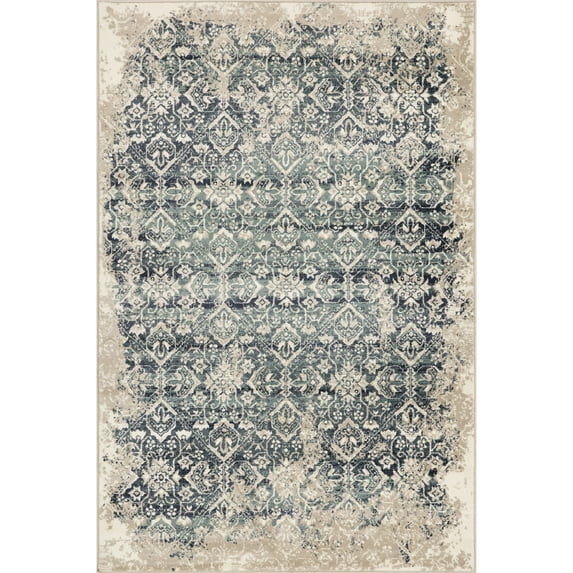 Heritage 9372 Ivory/Blue Anna Area Rug, Size - 3'3" x 4'11"
