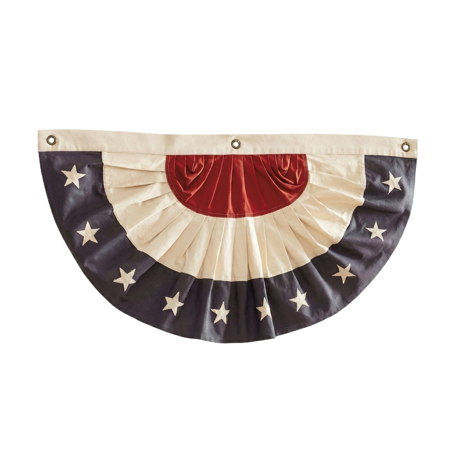 Heritage American Flag Banner – 18"W, 35"L Vintage Pleated Fan Bunting – 250th USA Independence Day Patriotic Outdoor & Indoor Decoration – JEWLALO
