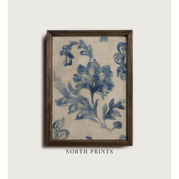Heritage Blue Textile Tapestry Decor Wall Art Unframed Paper Print