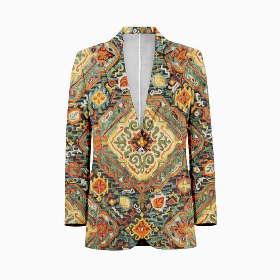 Heritage Bohemian Floral Traditional Moroccan Style Men's Suit Blazer Casual Party Wear Slim Fit Suit Jacket Fashionable Luxury British Style Men Suit Coat