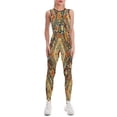 thumbnail image 1 of Heritage Bohemian Floral Traditional Moroccan Style Women's One Piece Yoga Jumpsuits Leggings Playsuit Gym Suit Fitness Running Athletic Clothes Gym Wear Set, 1 of 6