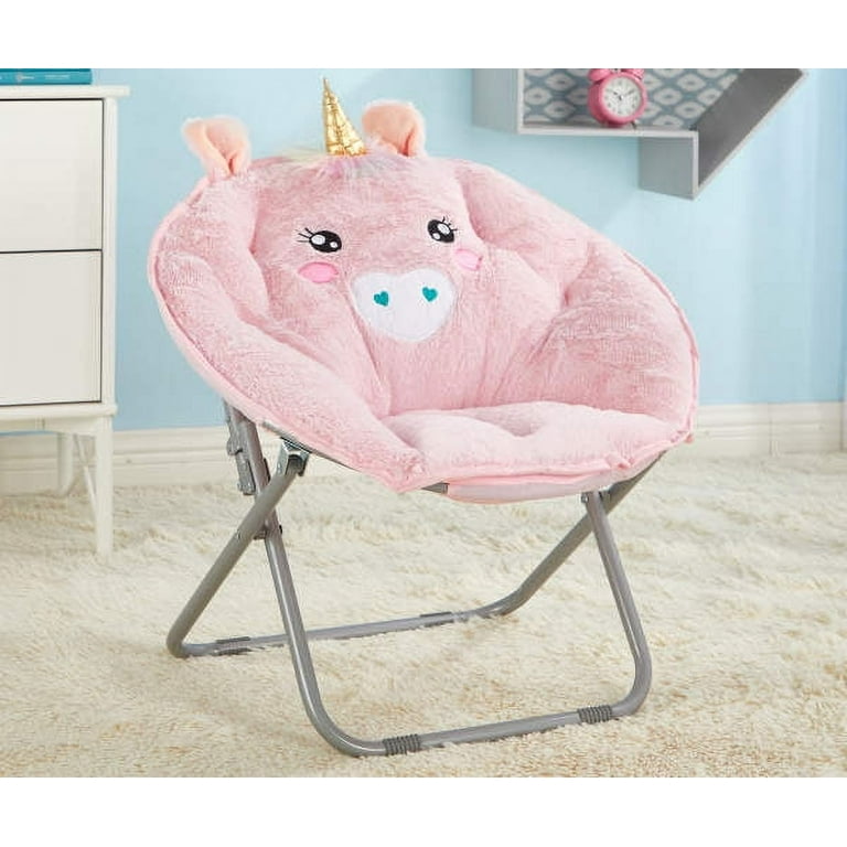 Heritage Club 23 Figural Plush Saucer Chair Unicorn Pink Walmart