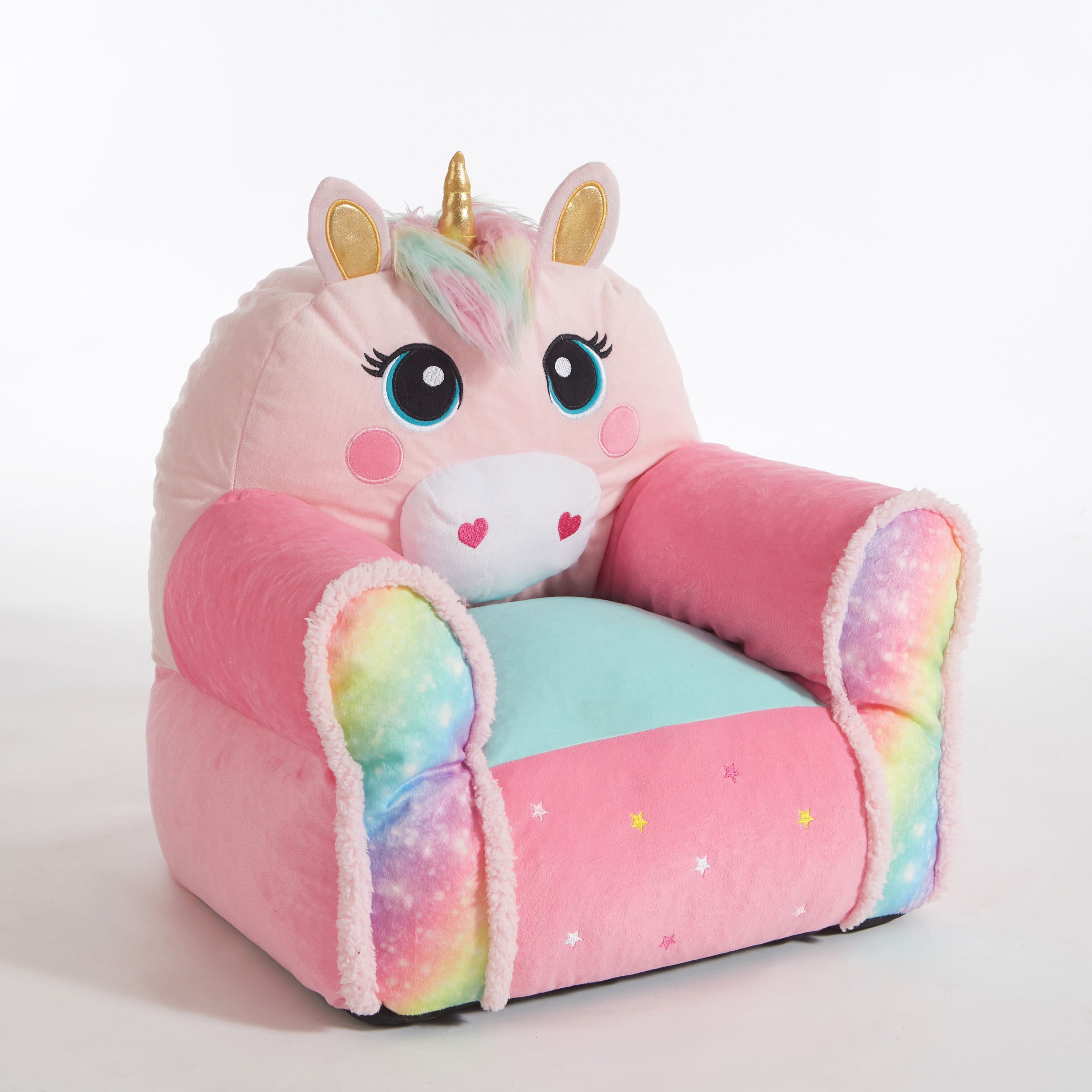 Amazon.com: Heritage Kids Figural Rainbow Unicorn Mink Bean Bag Sofa Chair  for Kids, 23