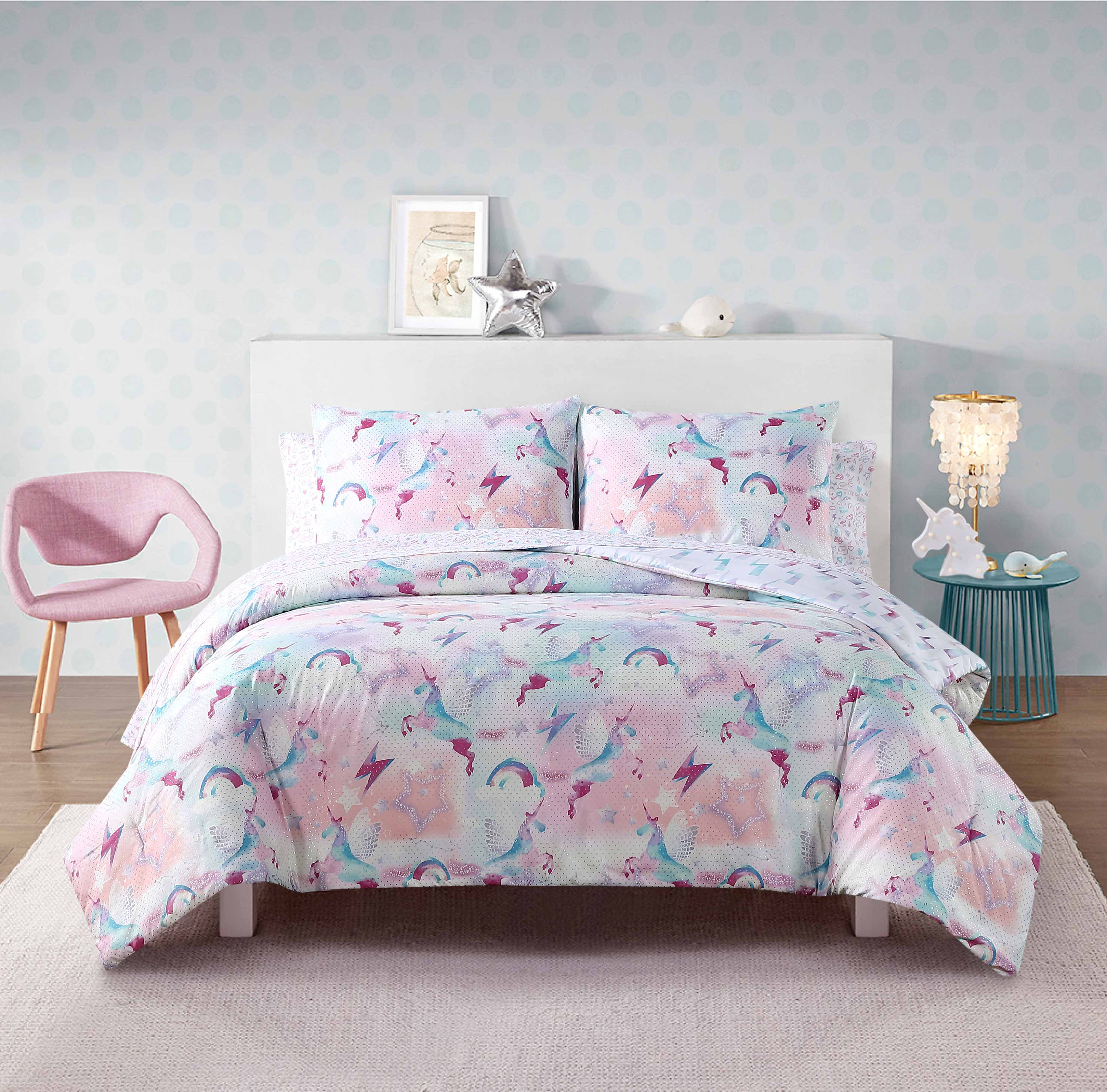 Unicorn Bed-in-a-Bag Coordinating Bedding discount Set FULL