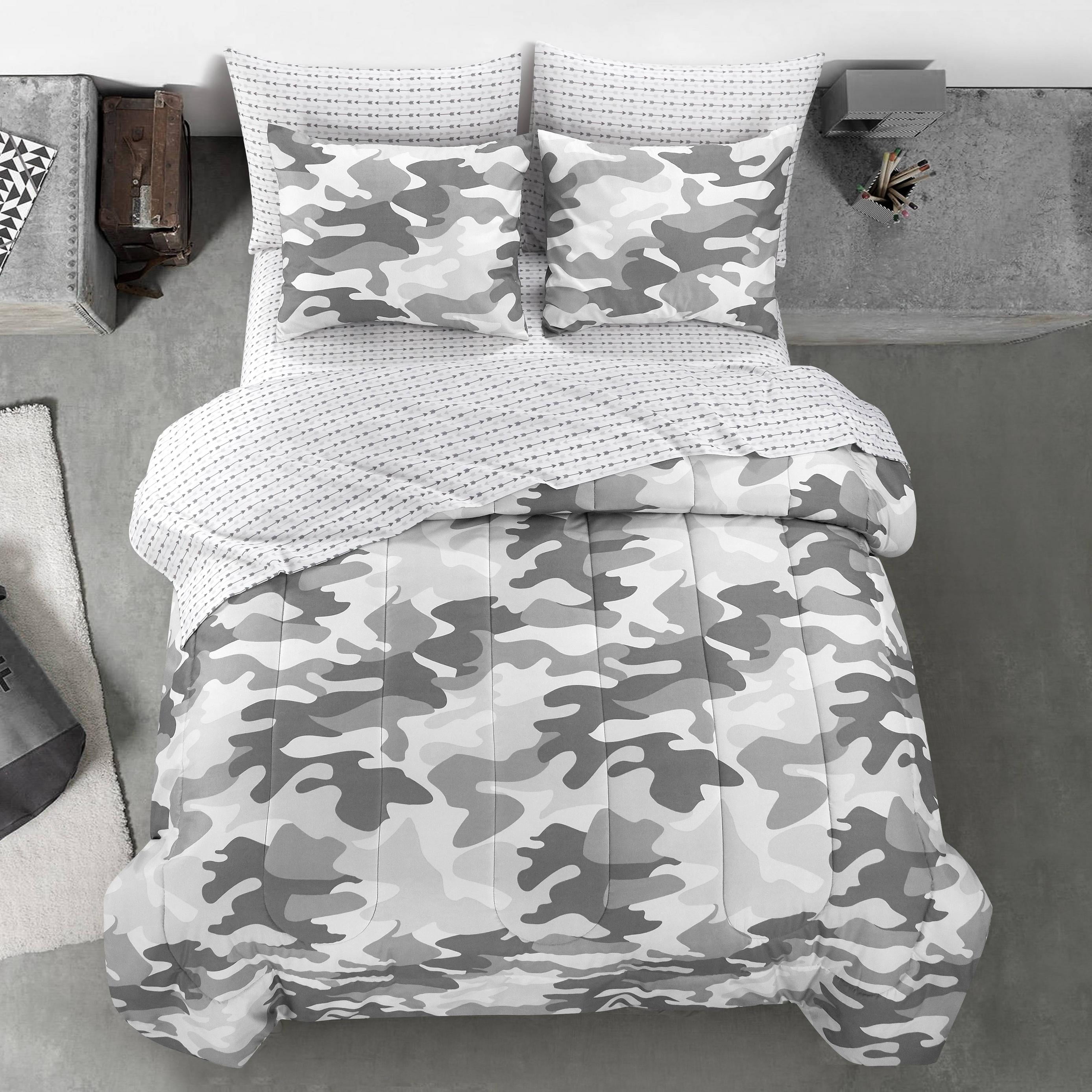 Heritage Club Gray Camouflage Bed in a Bag Set,  Twin XL