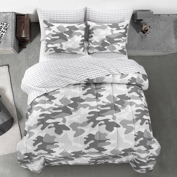 Heritage Club Gray Camouflage Bed in a Bag Set, Twin XL