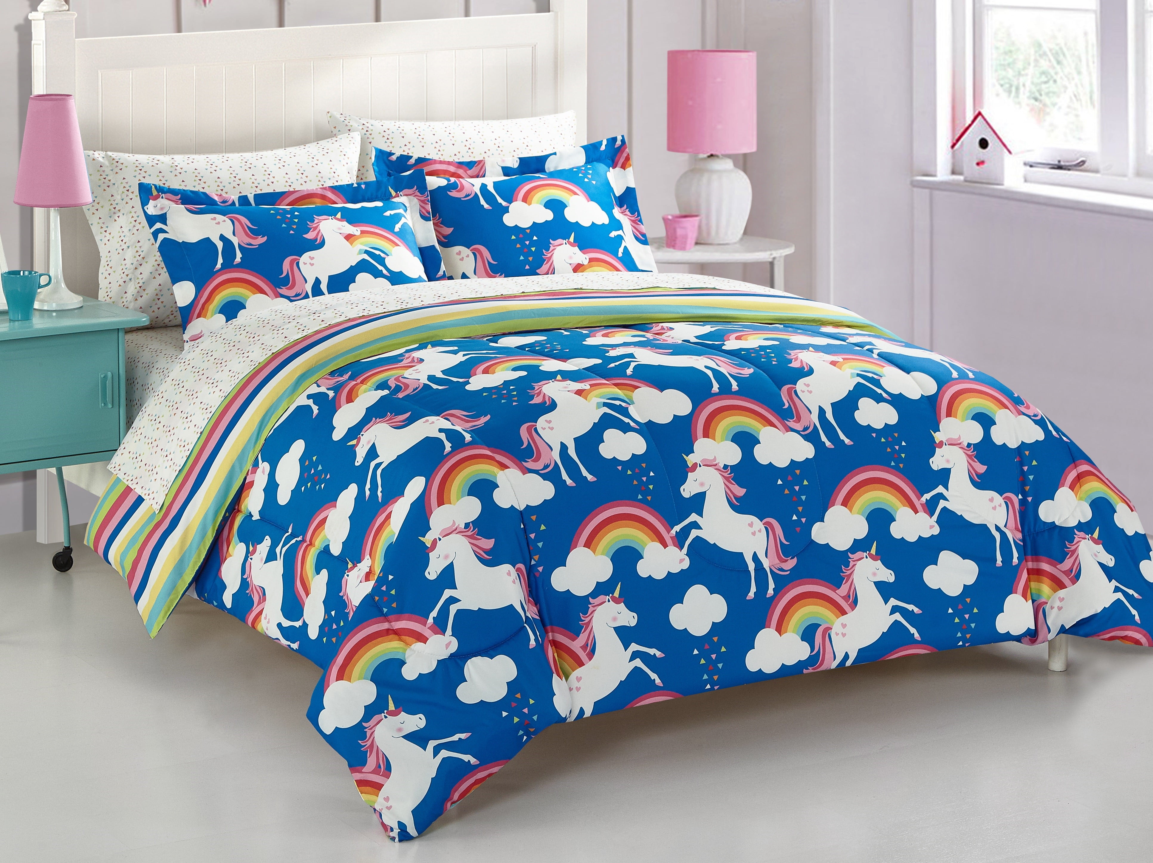 Twin unicorn bed in a bag deals