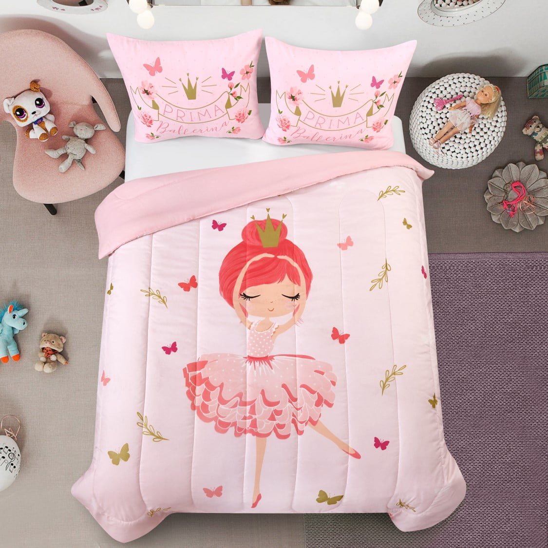 Heritage Club Pink Dancing Ballerina Comforter Set