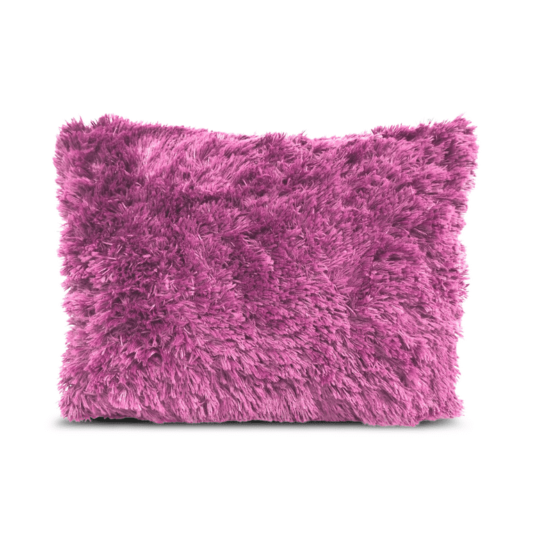 Purple fur pillows clearance