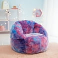 thumbnail image 1 of Heritage Club Rainbow Faux Fur Bean Bag Chair, Pink, 1 of 8