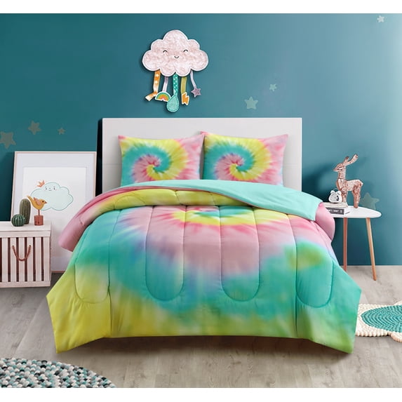 Heritage Club Tie Dye Soft 2 Piece Comforter Set, Twin/Twin XL, Multicolor, Polyester