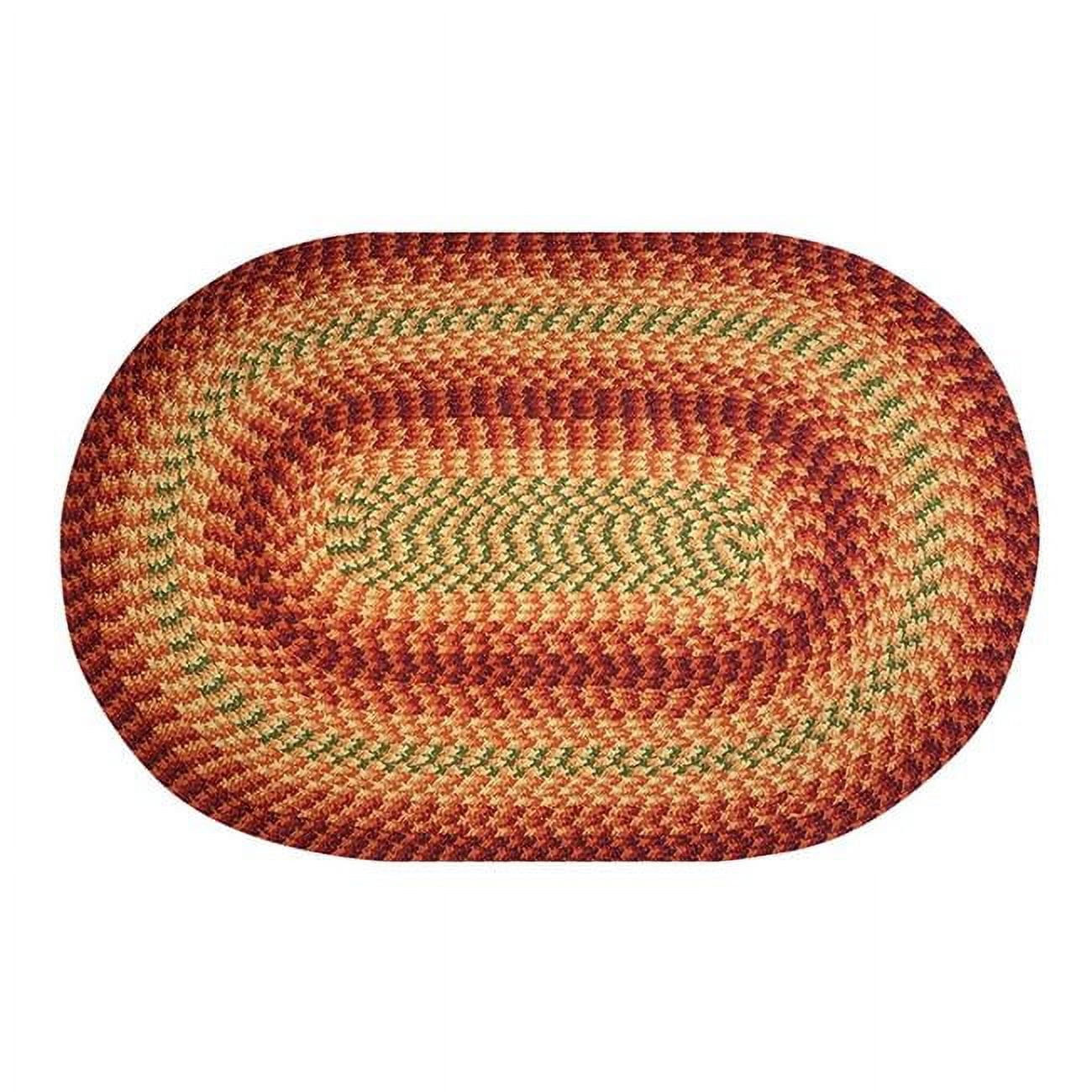 Heritage Collection 100% Polypropylene 96' x 120' Oval Braided Rug in ...