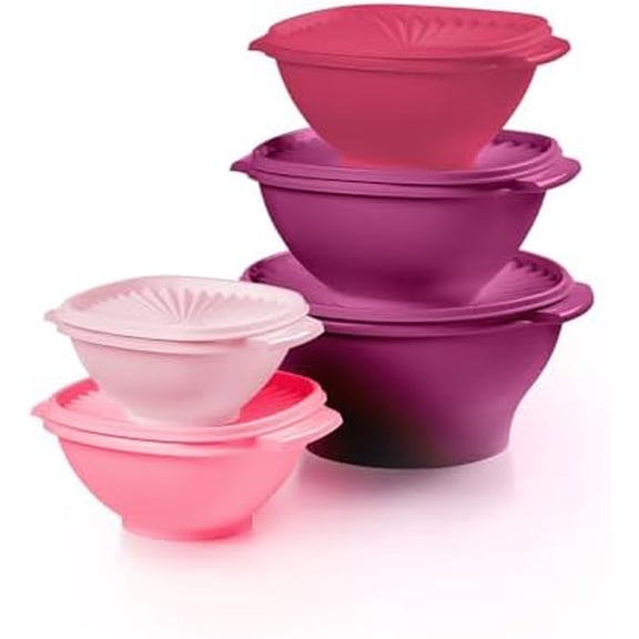 Heritage Collection, New 10 Piece Food Storage Container Set in Vintage Pink, Dishwasher Safe and BPA Free (5 Bowls, 5 Lids)
