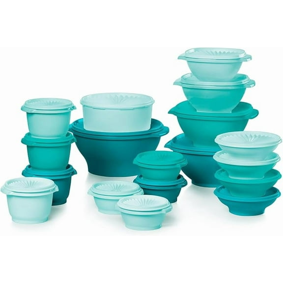 Heritage Collection, New 36 Piece Food Storage Container Set in Vintage Green, Dishwasher Safe and BPA Free (18 containers, 18 lids)