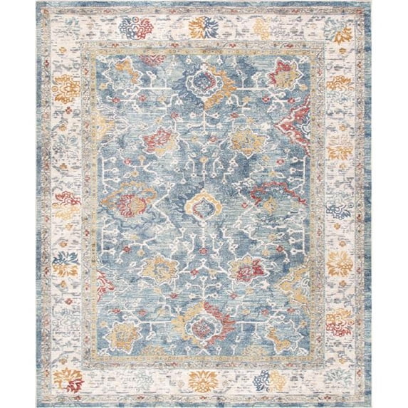 Heritage Collection Power Loom L.Blue & Beige Area Rug - L. Blue - 4' 0in. X 6' 0in.