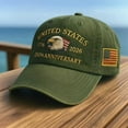 thumbnail image 1 of Heritage Eagle Embroidered Baseball Cap, Adjustable Patriotic Retro Outdoor Hat With Liberty Spirit Casual Design Green, 1 of 8