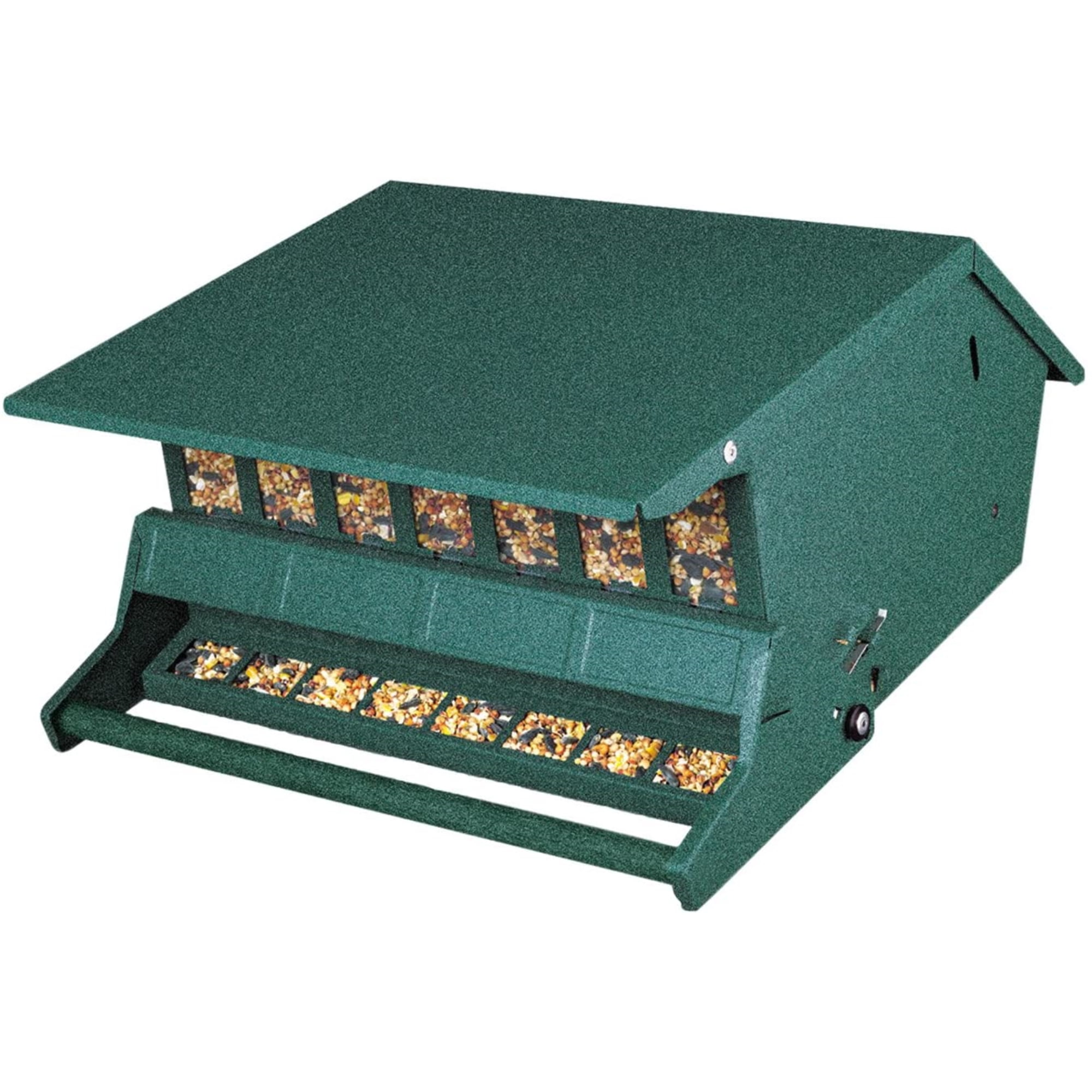 WoodLink Squirrel Proof Bird Feeder, Adjustable Weight,  Steel Body - Holds 9 Lbs - Green