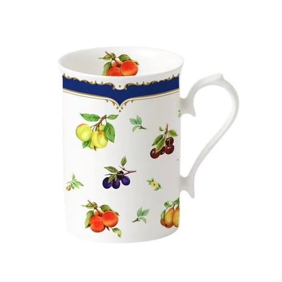 Heritage Fruit Mug Set - Multi Color - Set of 6 - Elegant Bone China