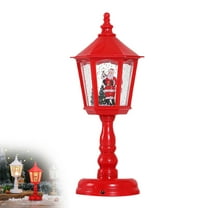 Heritage Glow Snow Lantern - Animated Santa with LED Lights & Holiday Music, Battery/USB Powered Tabletop Decor (Christmas/Home/Party)