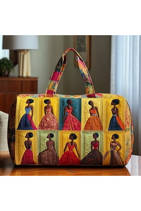 Heritage Grace Quilted Duffle Bag, Quited Travel Tote Bag, Quited Weekender Travel Bag, Carry On Duffle