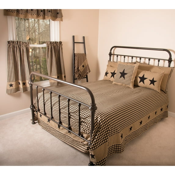 Heritage House Black Star 94" x 104" Queen Bedspread by Home Collections by Raghu