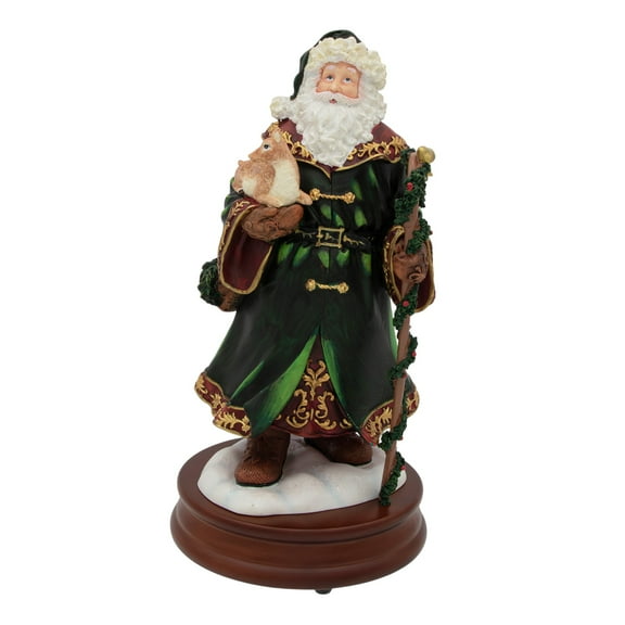 Heritage House Old World Santa White Christmas 11" Musical Figurine